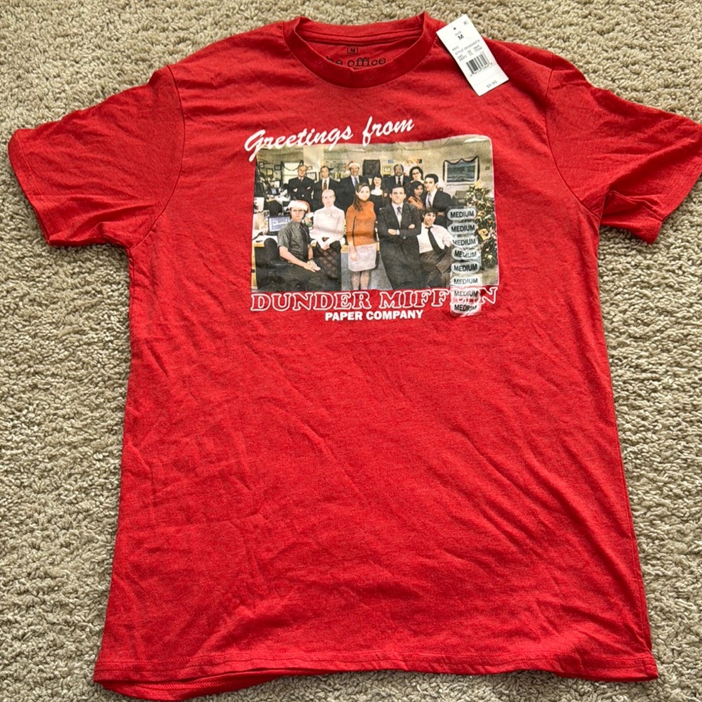 Ripple Junction Red 'The Office' Christmas T-Shirt (M)